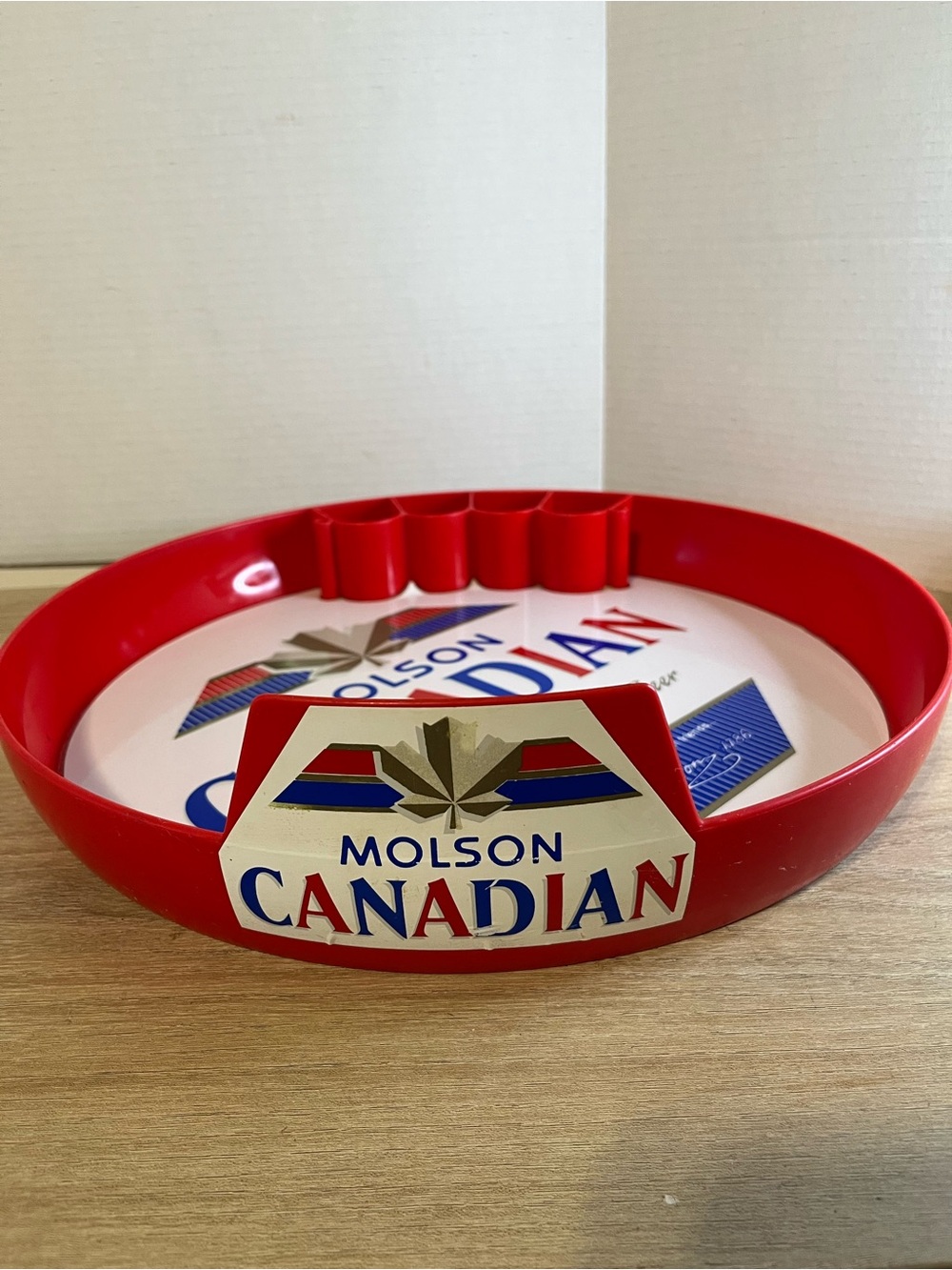 Canadian Red Plastic Serving Tray